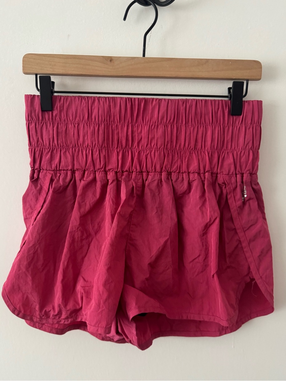FP Movement by Free People Fuchsia Smocked Waist Athletic Shorts